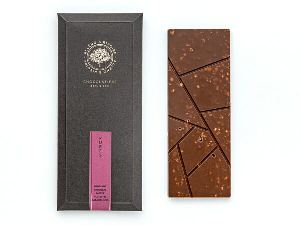 Tablette Mendiant Noisettes caramélisées Chocolat au Lait 45%