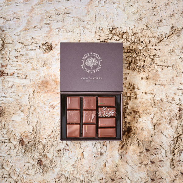 Coffret Collection de 4 Pralinés et 6 Ganaches - chocolat noir
