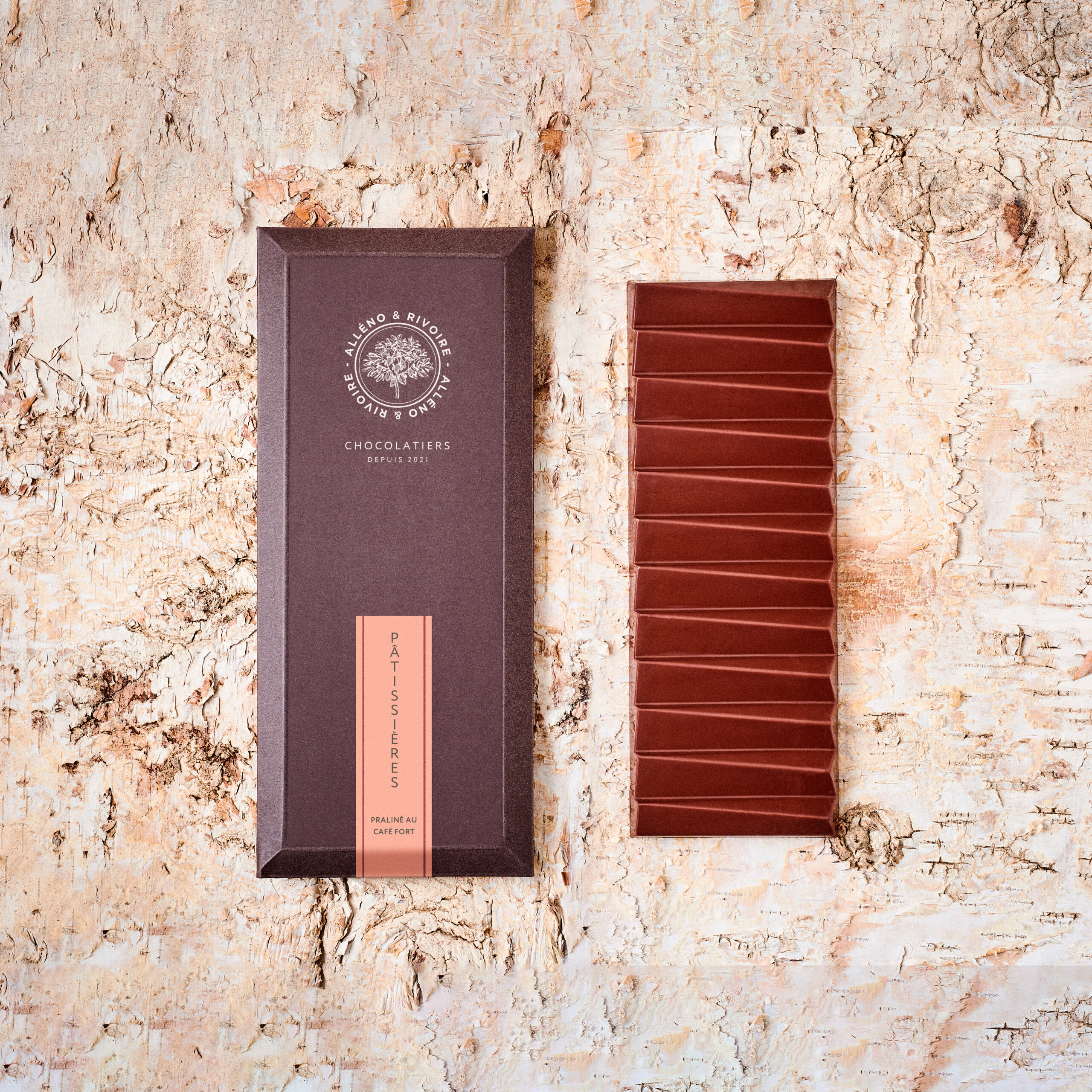 Tablette Praliné café fort - chocolat noir